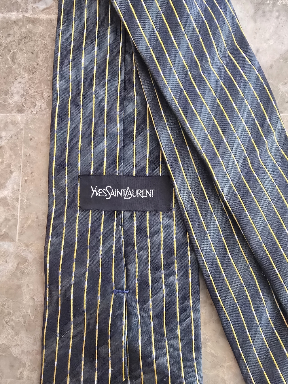YSL Mens Striped Tie - Picture 4 of 5